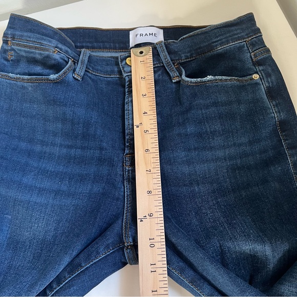 Frame Jeans Le High Flare High Waist Dark Wash Blue Denim Size 29 - Picture 11 of 12